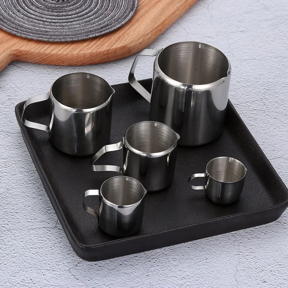 5size Durable Stainless Steel Coffee Cream Pitcher Cup Milk Frothing Jug Latte Art Spout Pitcher Home & Kitchen Tool Oasis Select