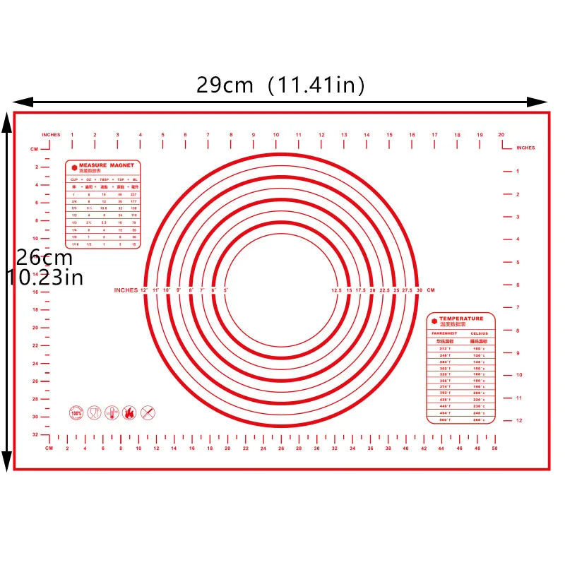 Silicone Baking Mat 29x26cm – Non-Stick Dough Rolling Pad Silicone Baking Mat Oasis Select 26x29cm 1