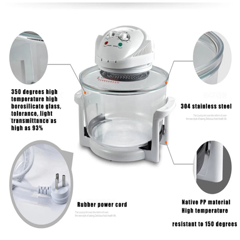12L Halogen Turbo Air Fryer Oven LO-G6 | 1300W, 60-Min Timer