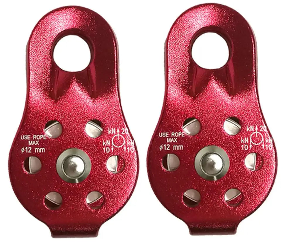 20KN Rope Climbing Single Fixed Pulley Mountaineering Zipline Rappelling for Tree Arborist Caving Rescue Rigging Gear Equipment Oasis Select Red2