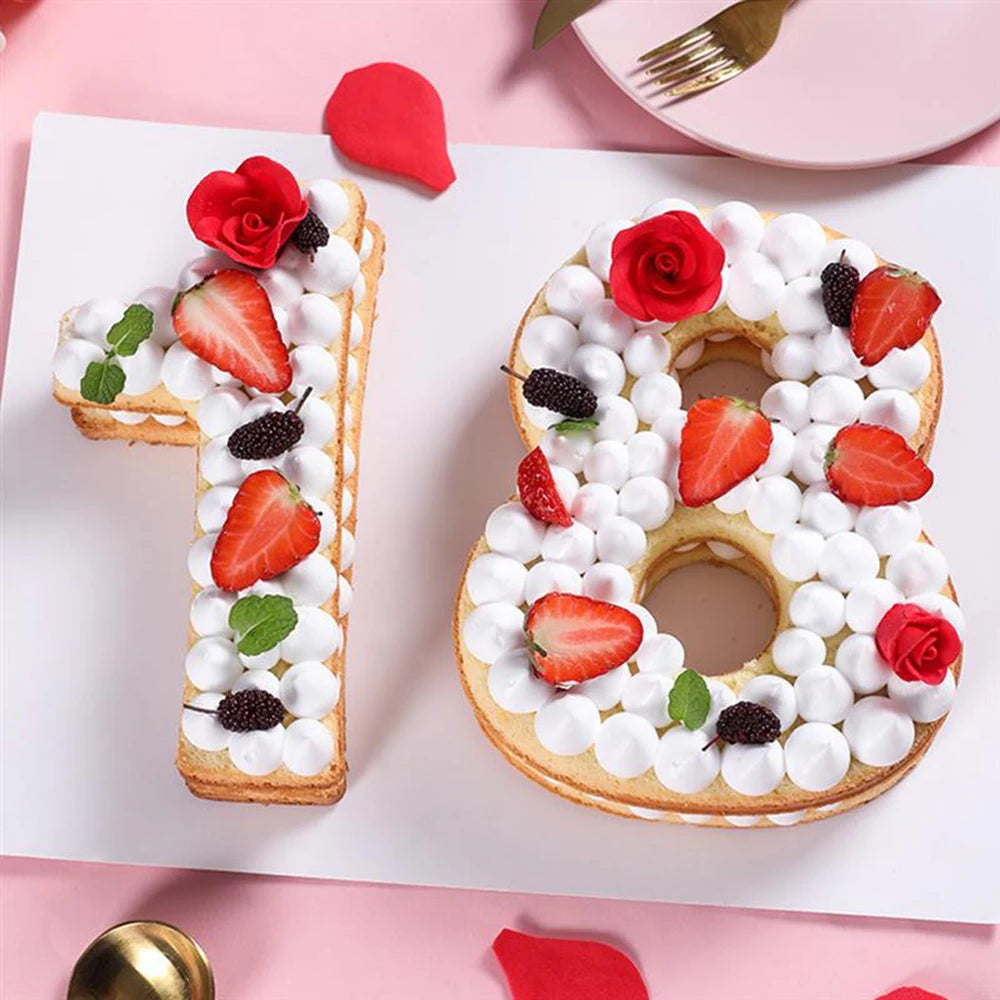 Large Size Silicone Digital 0-9 Cake Mold Cake Numbers Shape Cake Mould Decoration Tool for Wedding Birthday Anniversary Oasis Select