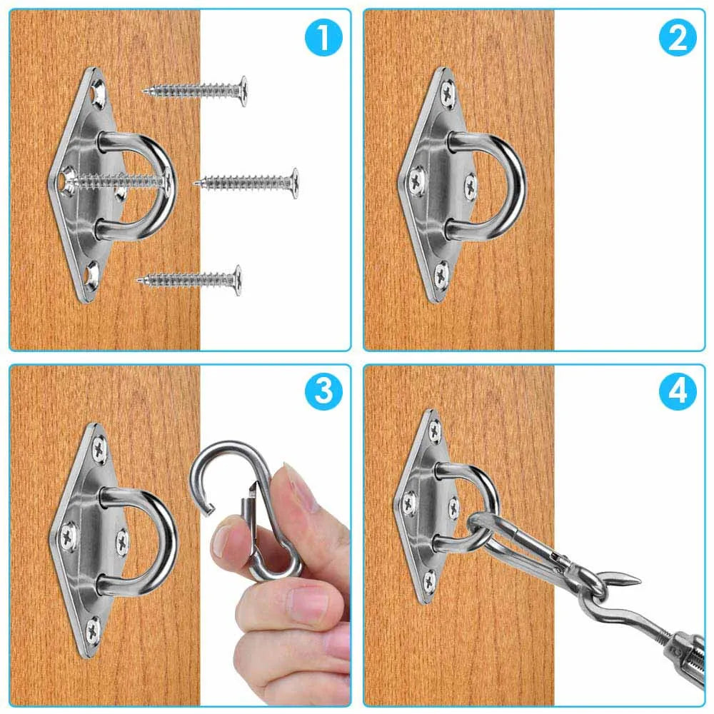 Sun Shelter Shade Sail Hardware Kit Awning Canopy Accessories 316 Stainless Steel Carabiner Clip Hook Screws Tent Tarp Accessory Oasis Select