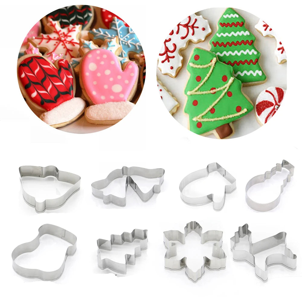 Christmas Cookie Cutters | Stainless Steel Xmas Baking Molds