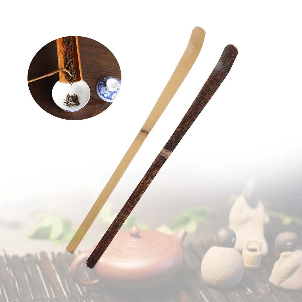 Wood Cooking Utensil Tea Leaf Matcha Sticks Teaware Spice Gadget Spoon Teaware Black Bamboo Kitchen Tool 180*10*10mm Oasis Select
