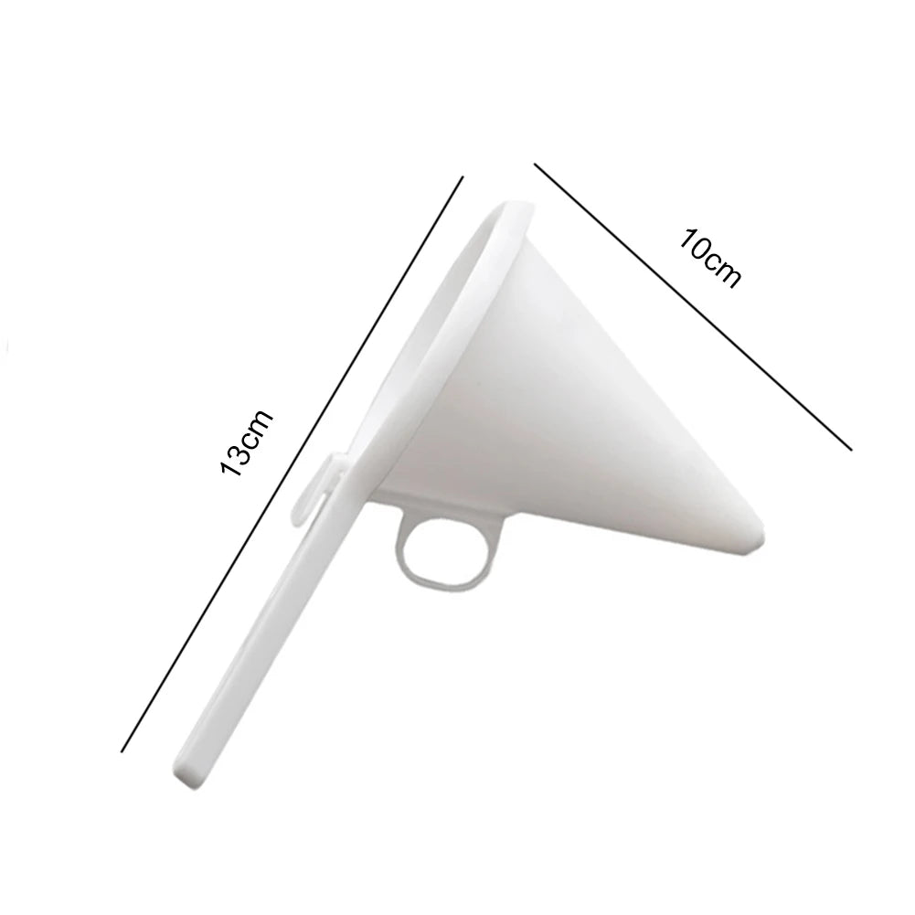 1Pc Kitchen DIY Convenient Chocolate Candy Icing Funnel Mold White Foodgrade Plastic Pancake Cream Batter Dispenser Cake Tool Oasis Select