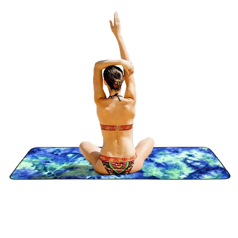 Non-Slip Yoga Mat Cover Towels Yoga Blankets Soft Fast Dry Foldable Microfiber Travel Beach Towels for Pilates Sports Workout Oasis Select