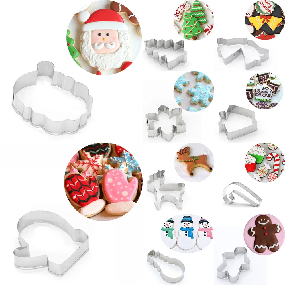 Christmas Cookie Cutters | Stainless Steel Xmas Baking Molds