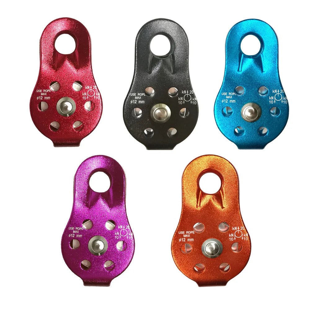 20KN Rope Climbing Single Fixed Pulley Mountaineering Zipline Rappelling for Tree Arborist Caving Rescue Rigging Gear Equipment Oasis Select