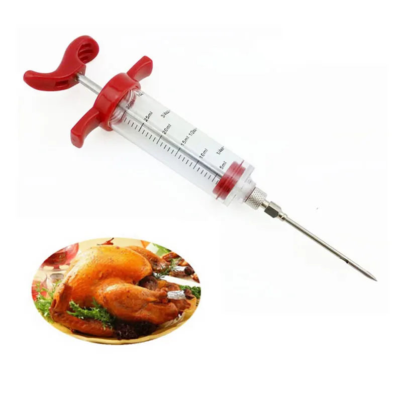BBQ Meat Injector Syringe Set with 5 Stainless Steel Needles Meat Injector Syringe Oasis Select