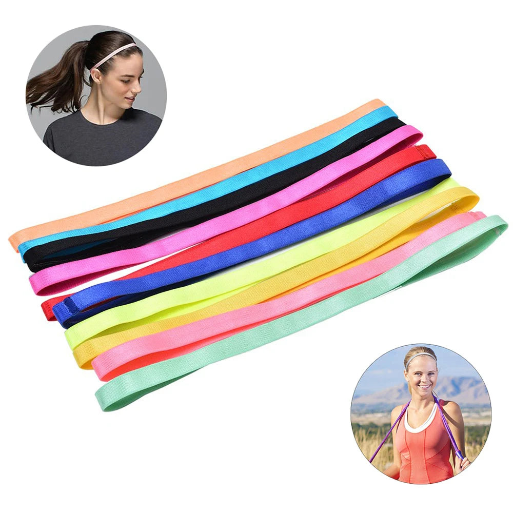 Thin Sport Headbands for Women and Men Non-slip Yoga Hair Band Elastic Sweatbands for Football,Basketball,Soccer,Tennis and Golf Oasis Select