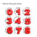 Large Size Silicone Digital 0-9 Cake Mold Cake Numbers Shape Cake Mould Decoration Tool for Wedding Birthday Anniversary Oasis Select 9PC-L