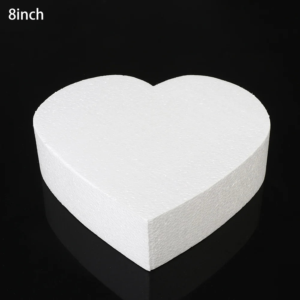 4/6/8/10 inch DIY Practice Heart Shaped Model Cake Foam Mold Polystyrene Sugarcraft Dummy Party Kitchen Accessories Oasis Select Heart 8inch