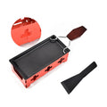 Mini Non-Stick Cheese Raclette Grill Pan & Tray | Wood Handle Cheese Raclette Grill Oasis Select Red