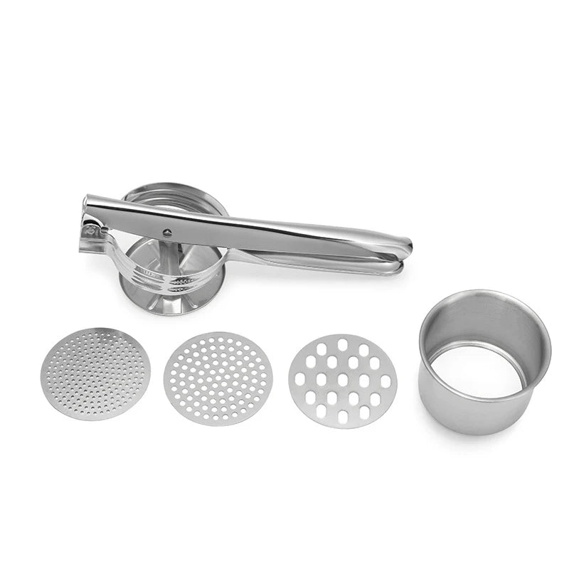 Stainless Steel Potato Ricer & Masher with 3 Discs | CHANSUNRUN Potato Ricer Oasis Select Potato Mashers
