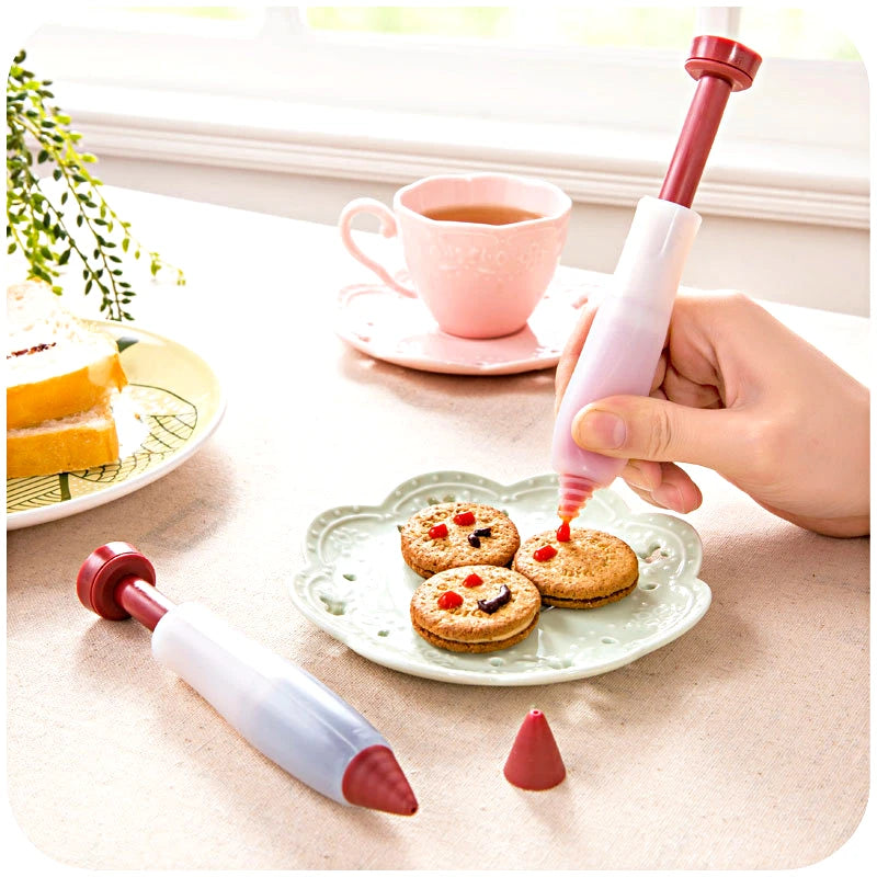 Silicone Food Writing Pen Chocolate Decorating Tools Cake Mold Cream Cup Cookie Icing Piping Pastry Nozzles Kitchen Accessories Oasis Select
