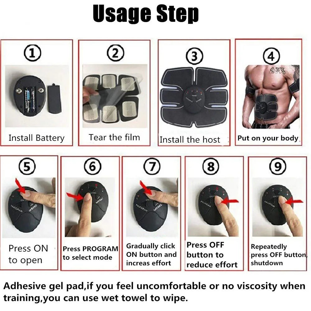 Abdominal Muscle Stimulator Toner ABS Workout Home Gym Office Fitness Equipment Training Men Women Electrostimulation Musculaire Oasis Select