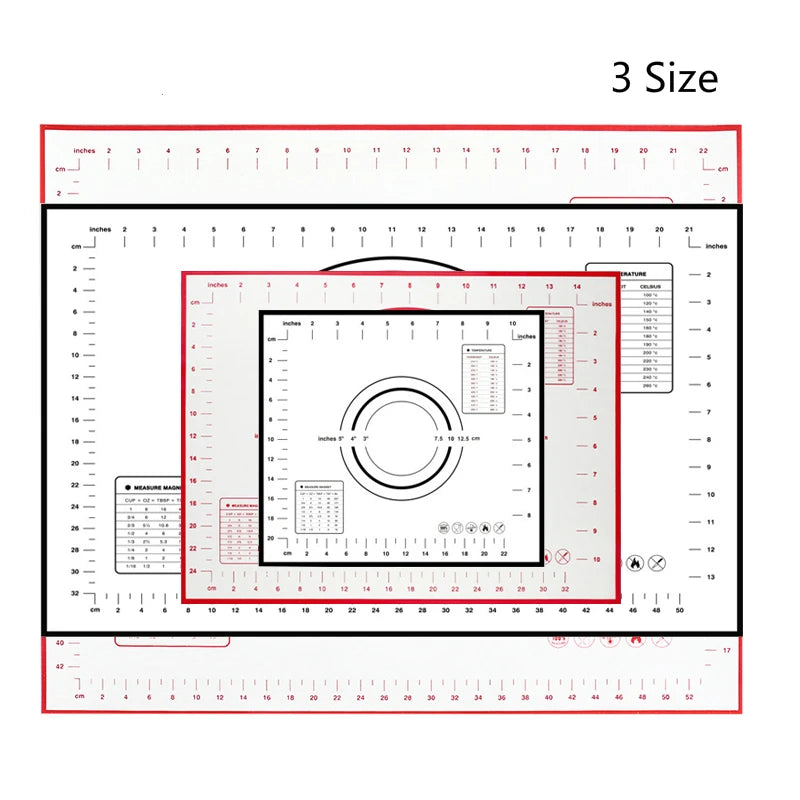 Silicone Baking Mat Set 3 Sizes – Non-Stick Pastry & Dough Mat Silicone Baking Mat Oasis Select