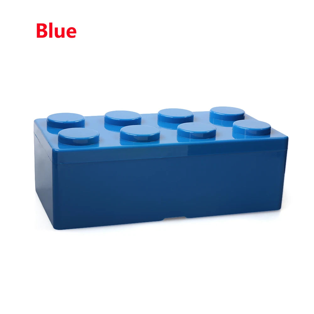 New Creative Storage Box Building Block Shapes Plastic Saving Space Box Superimposed Desktop Handy Office Supplies Oasis Select M Blue