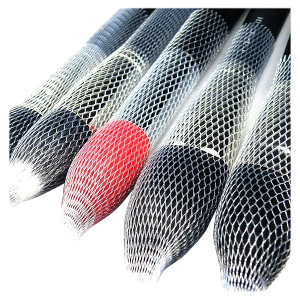 100pcs Makeup Brush Pen Protective Case Cosmetic Beauty Tool Guard Sheath Elastic Mesh Netting Net Protector Brushes Cover Oasis Select