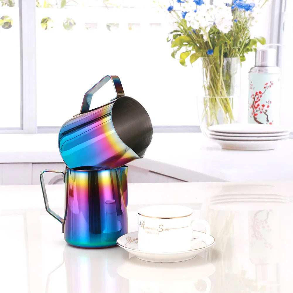 Colorful Stainless Steel Milk Frothing Pitcher – Latte Art Jug Milk Frothing Pitcher Oasis Select