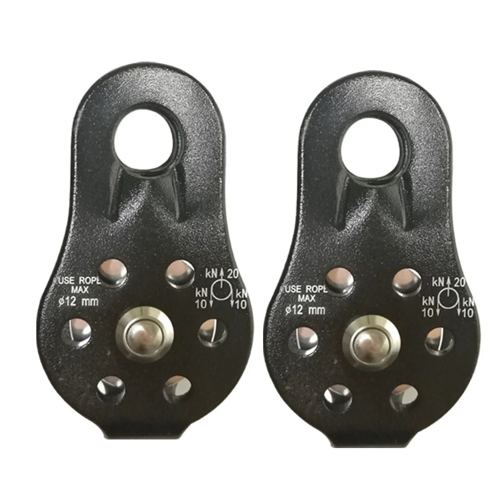20KN Rope Climbing Single Fixed Pulley Mountaineering Zipline Rappelling for Tree Arborist Caving Rescue Rigging Gear Equipment Oasis Select Black2