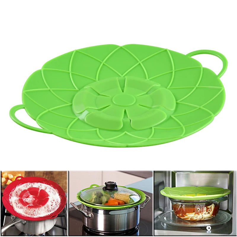 Silicone Lid Spill Stopper Cover for Pot Pan Kitchen Accessories Cooking Tools Flower Cookware Home Kitchen Accessories Gadgets Oasis Select