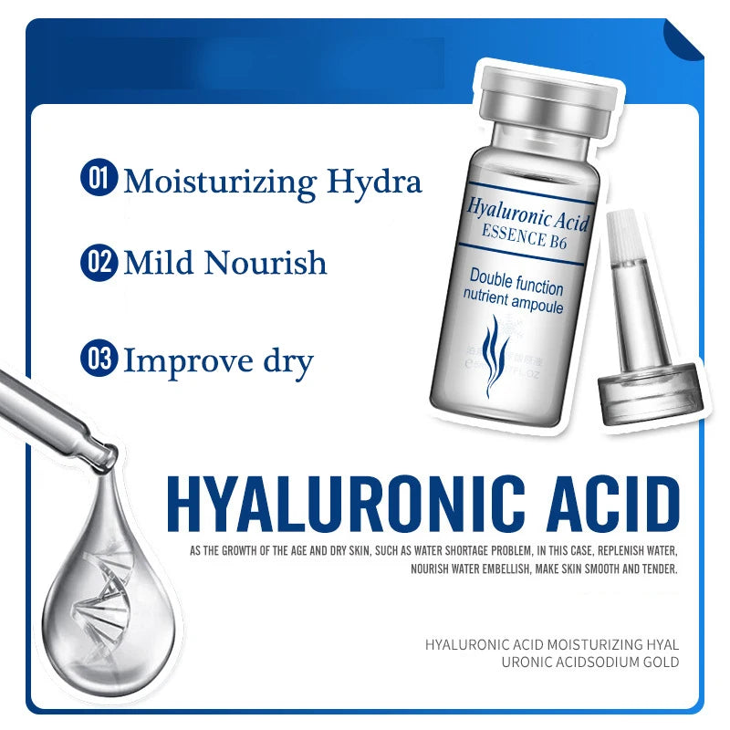 BIOAQUA Hyaluronic Acid Serum Ampoules – 10-Pack Moisturizing Set Face Serum Ampoules Oasis Select