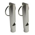 2PCS Camping Kayak drift Swim Emergency Survival Aluminum alloy Whistle with keychain For Scuba Diving Canoe Boat Water Sports Oasis Select Silver