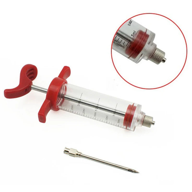 BBQ Meat Injector Syringe Set with 5 Stainless Steel Needles Meat Injector Syringe Oasis Select