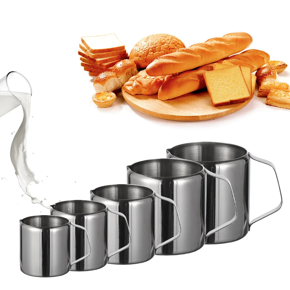 5size Durable Stainless Steel Coffee Cream Pitcher Cup Milk Frothing Jug Latte Art Spout Pitcher Home & Kitchen Tool Oasis Select