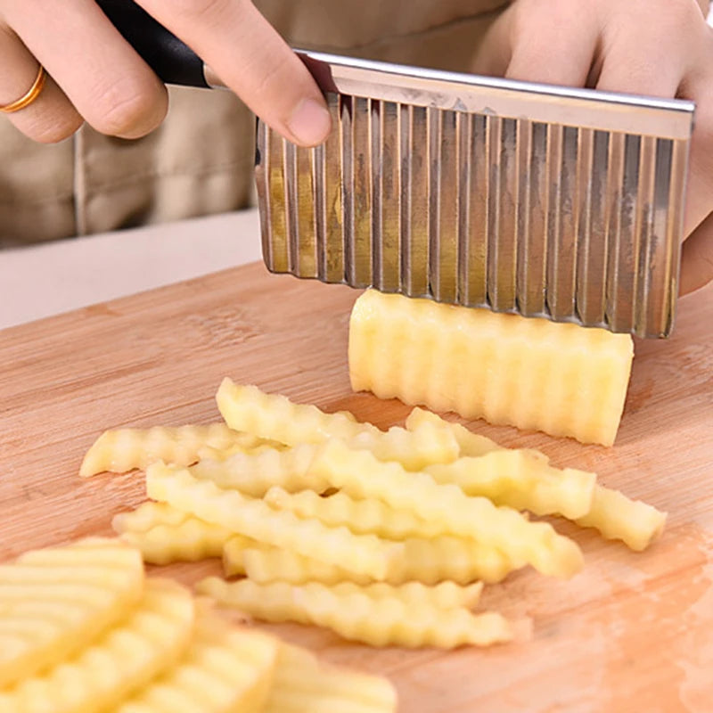 Stainless Steel Crinkle Cutter Knife – Wavy Vegetable Slicer Crinkle Cutter Slicer Oasis Select