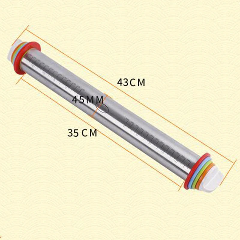 Adjustable Stainless Steel Rolling Pin 43cm – Fondant & Dough Baking Rolling Pin Oasis Select