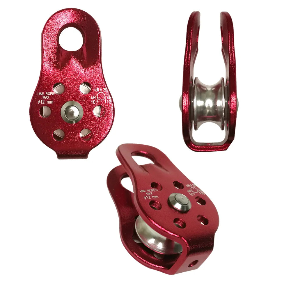 20KN Rope Climbing Single Fixed Pulley Mountaineering Zipline Rappelling for Tree Arborist Caving Rescue Rigging Gear Equipment Oasis Select
