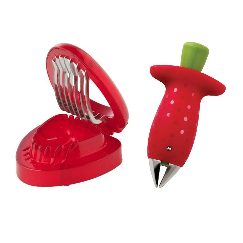 2pc/ Set Kitchen Fruit Gadget Tools Strawberry Slicer Cutter Strawberry Corer Strawberry Huller Leaf Stem Remover Oasis Select 2pc