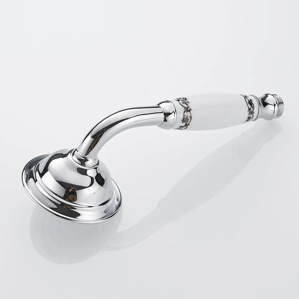 Shower Heads Antique Brass Bathroom Hand Held Shower Sprayer Head With Luxury Ceramics Bath Round Rainfall Shower Faucet HJ0527K Oasis Select