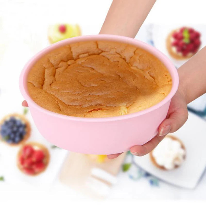 3-Piece Round Silicone Cake Mold Set – 6", 8" & 10" Bakeware Silicone Cake Molds Oasis Select