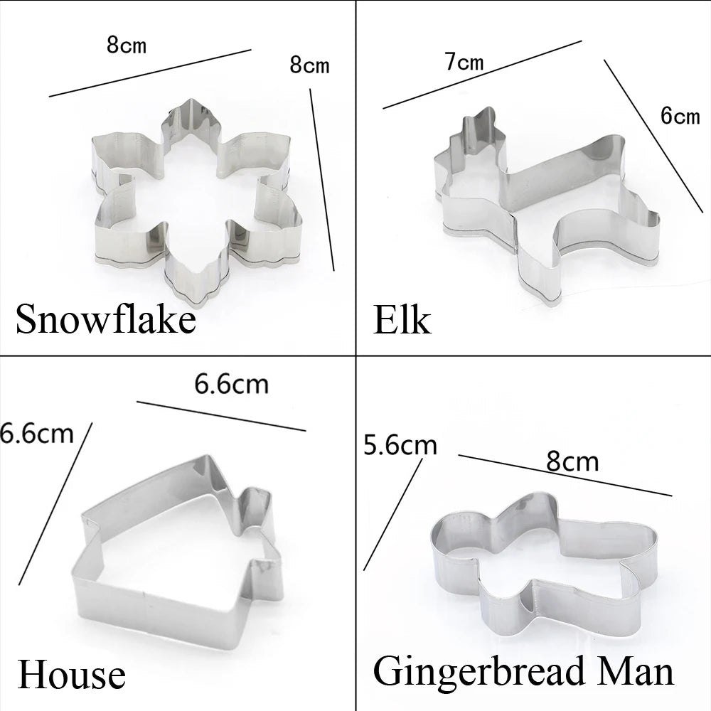 Christmas Cookie Cutters | Stainless Steel Xmas Baking Molds