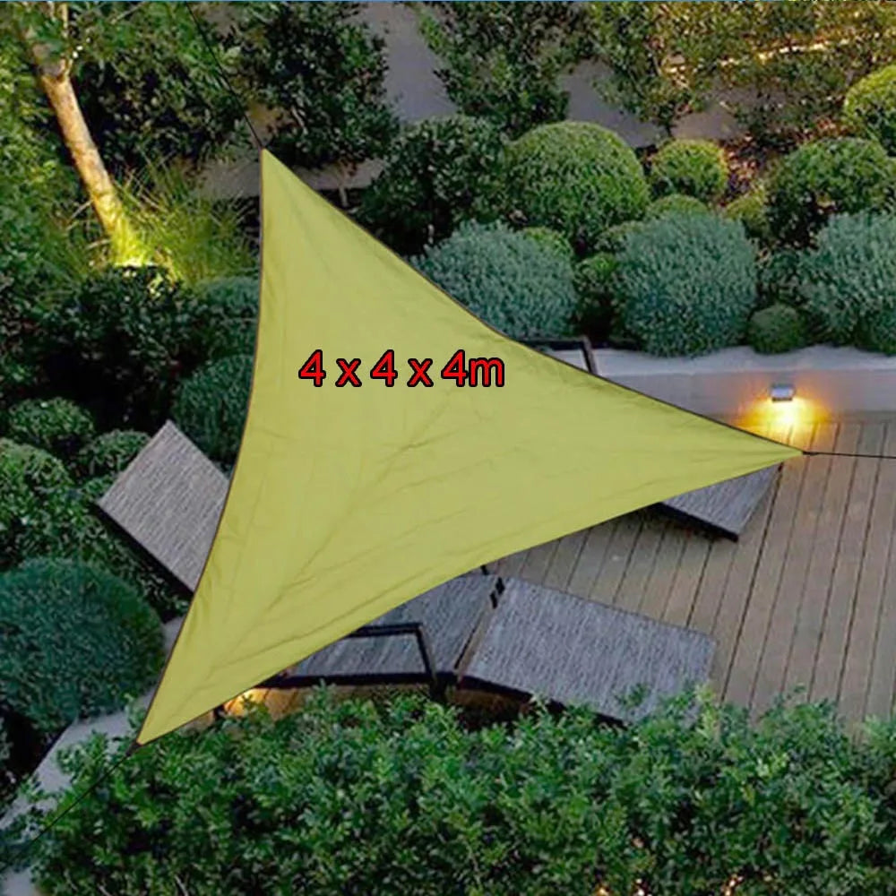 6x6x6m Triangle Sun Shelter Water Resistant Sun Shade Sail Canopy Camping Tent Tarp Waterproof Sunshade Awning Beach Picnic Oasis Select 4 x 4 x 4m Green
