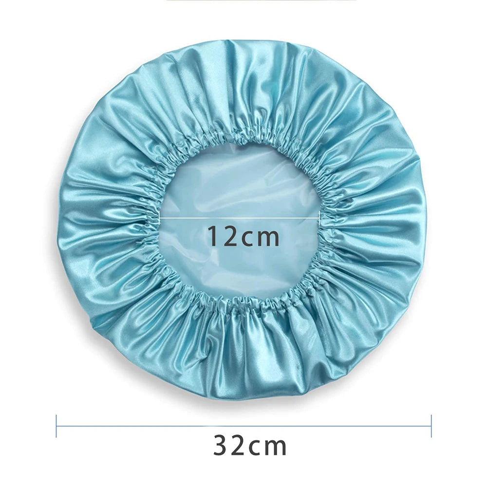 2024 new Home shower cap Double-layer Waterproof Shower Cap Solid Color Reusable EVA Shower Cap For Women Oasis Select