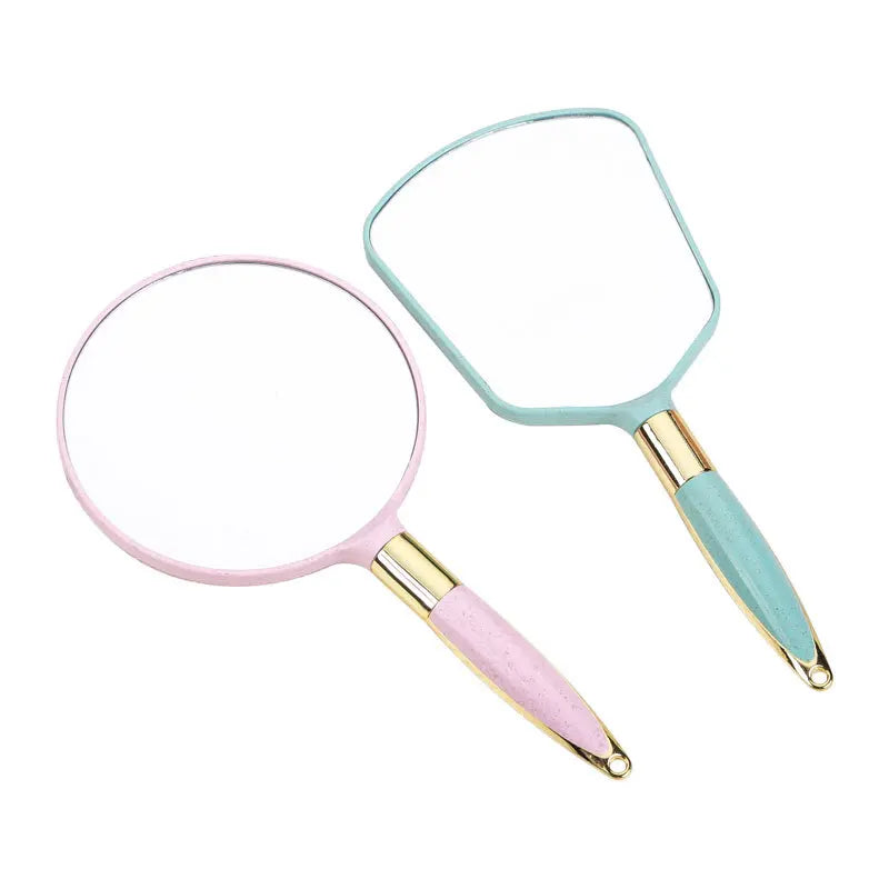 High definition handle make-up mirror hand held beauty dressing portable European retro mirror Oasis Select