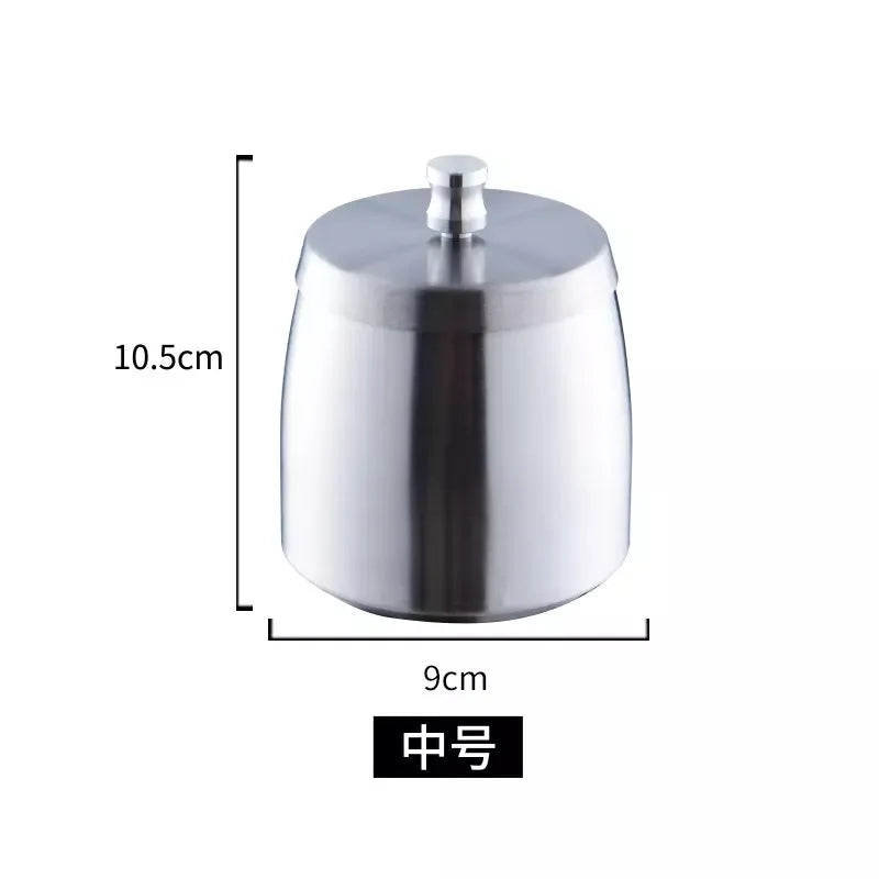 Personality trend anti-fly ash with cover home hotel bar restaurant custom stainless steel large ashtray ashtray Oasis Select Silver Medium B