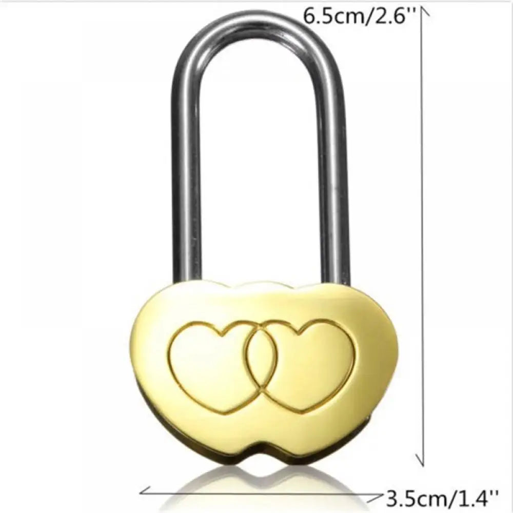 40mm Love lock tourist attraction wishing lock concentric lock wedding lock cannot be opened Engraved Double Heart Lock Oasis Select