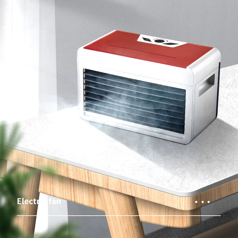 Mini USB Air Cooler Fan with Humidifier – 5V Desktop Cooling