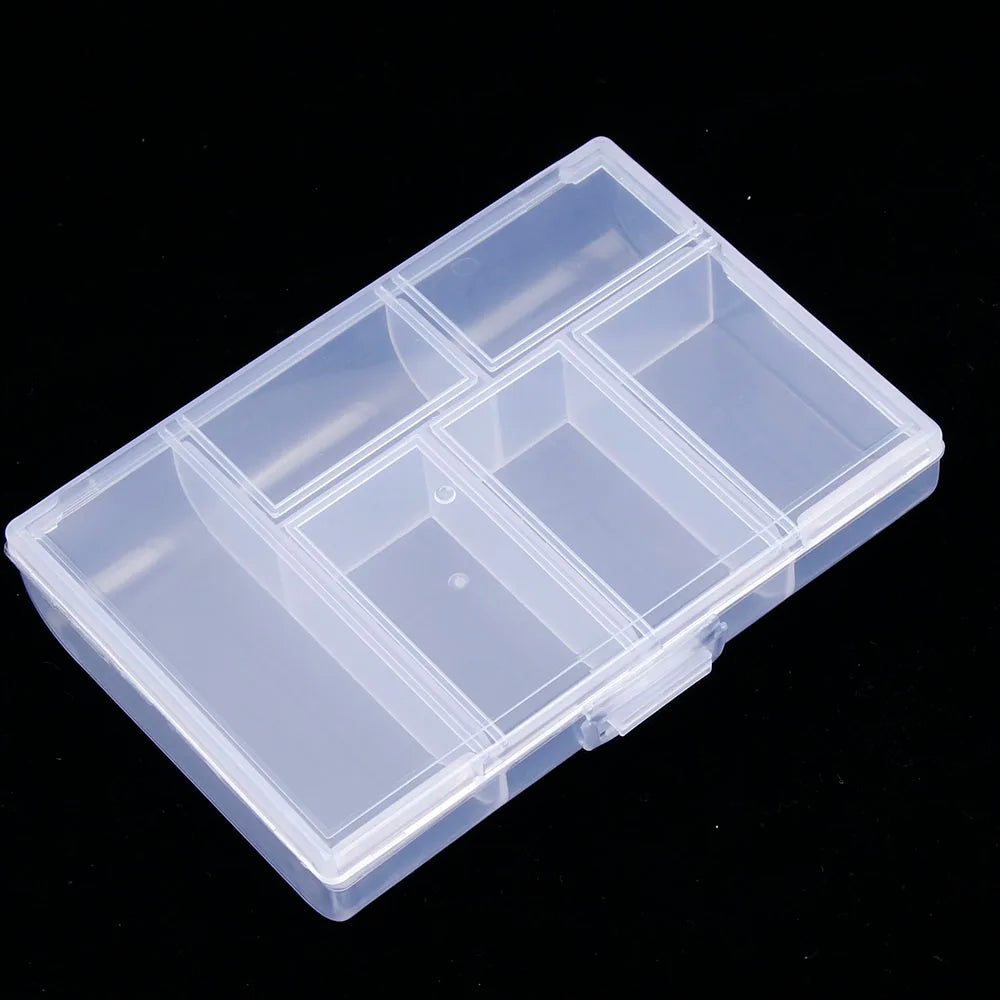 1pc 6 Grids Compartments Plastic Transparent Organizer Jewel Bead Case Cover Container Storage Box For Jewelry Pill Coin Sundry Oasis Select