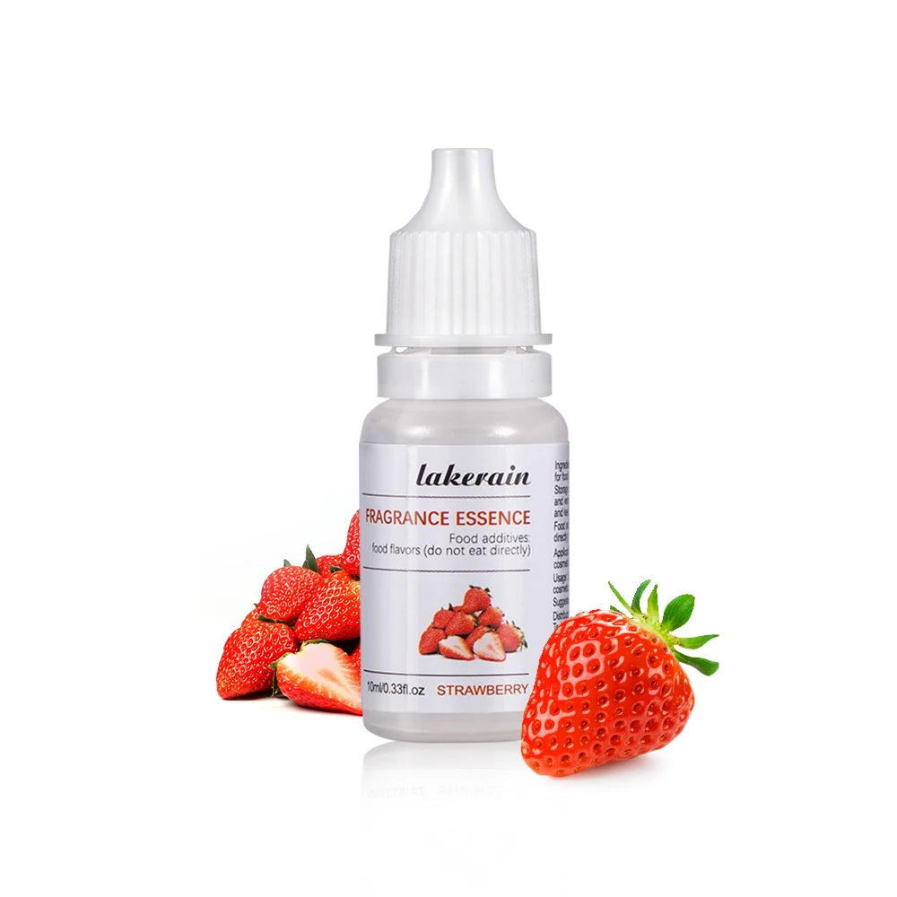 10ml Lip Gloss Liquid Pigment Flavor Essence Oil Drop for Clear Lip Gloss Base Gel Lip Glaze Odorless Moisturizing Lipgloss Base Oasis Select strawberry essence