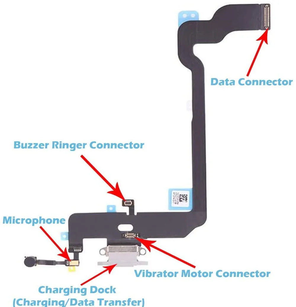 iPhone X XR XS Max Charging Port Dock Flex Cable & Mic Replacement