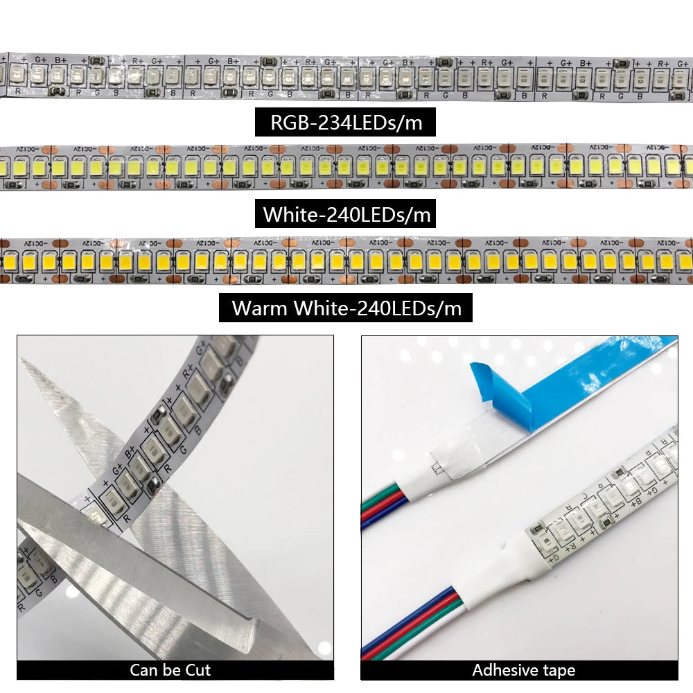 5 12 24 Volt Led Strip Light RGB PC SMD 2835 Warm White Waterproof 5V 12V 24V LED Strip Tape Lamp Lights For Decoration Bedroom Oasis Select
