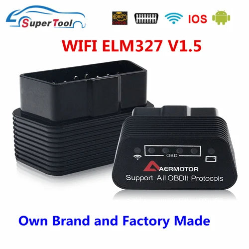 ELM327 OBD2 Bluetooth & WiFi Car Diagnostic Scanner V1.5 OBD2 Diagnostic Scanner Oasis Select AERMOTOR WIFI 1.5