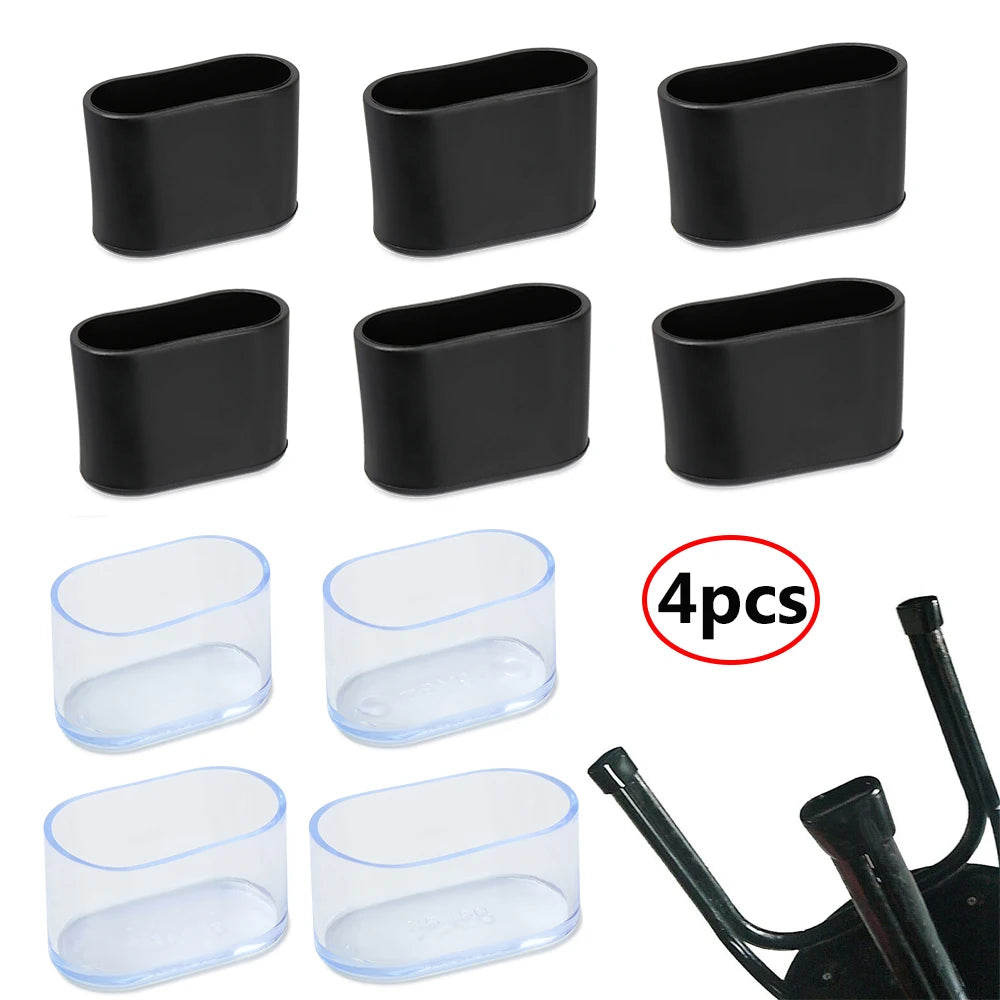 4pcs Non-Slip Oval Chair Leg Caps Feet Protector Pads Furniture Leveling Feet Mat Furniture Table Covers Socks Dust Cover Oasis Select