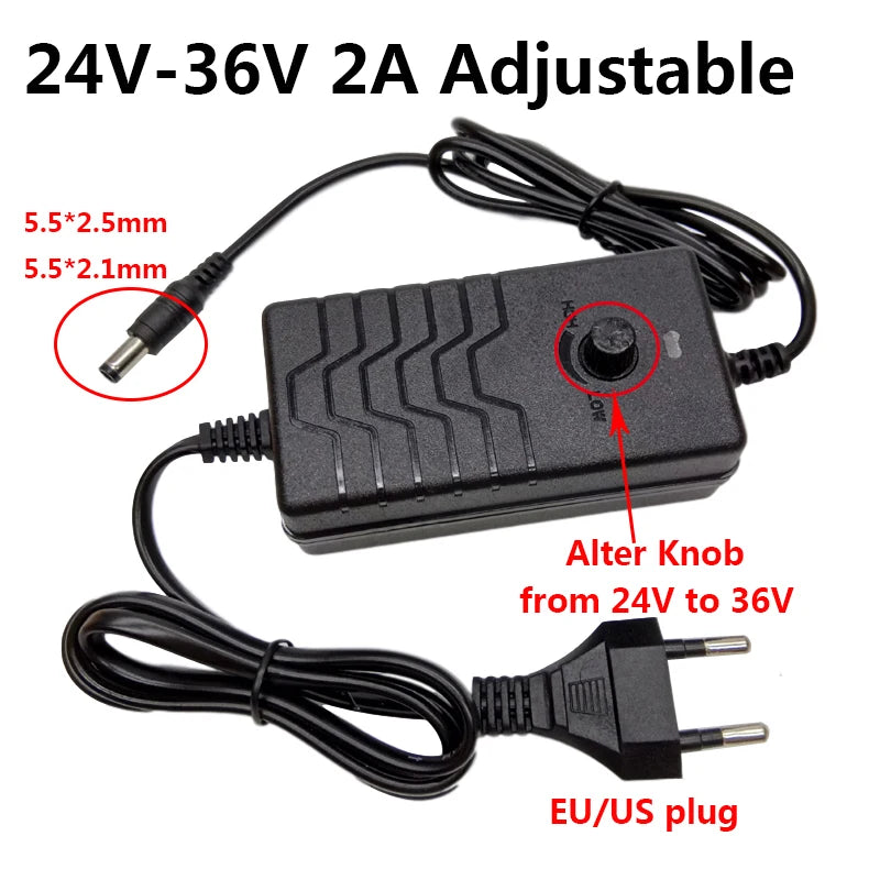 Adjustable Power Supply Adapter 24V 25V 26V 27V 28V 29V 30V 31V 32V 33V 34V 35V 36V 2A AC to DC Adaptor Conveter Adaptador Oasis Select